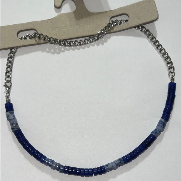 Urban Outfitters Jewelry - Urban Outfitters Blue Beaded Necklace with Silver Chain